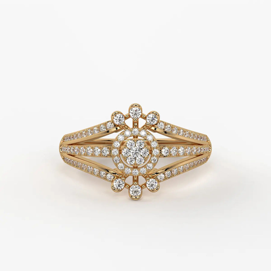 Zorynth Diamond Solar Crest Ring