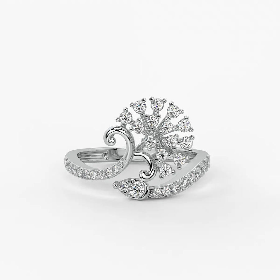 Ornaya Diamond Burstleaf Ring