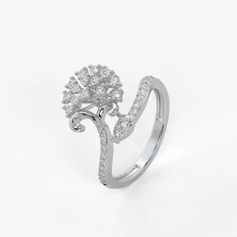 Ornaya Diamond Burstleaf Ring