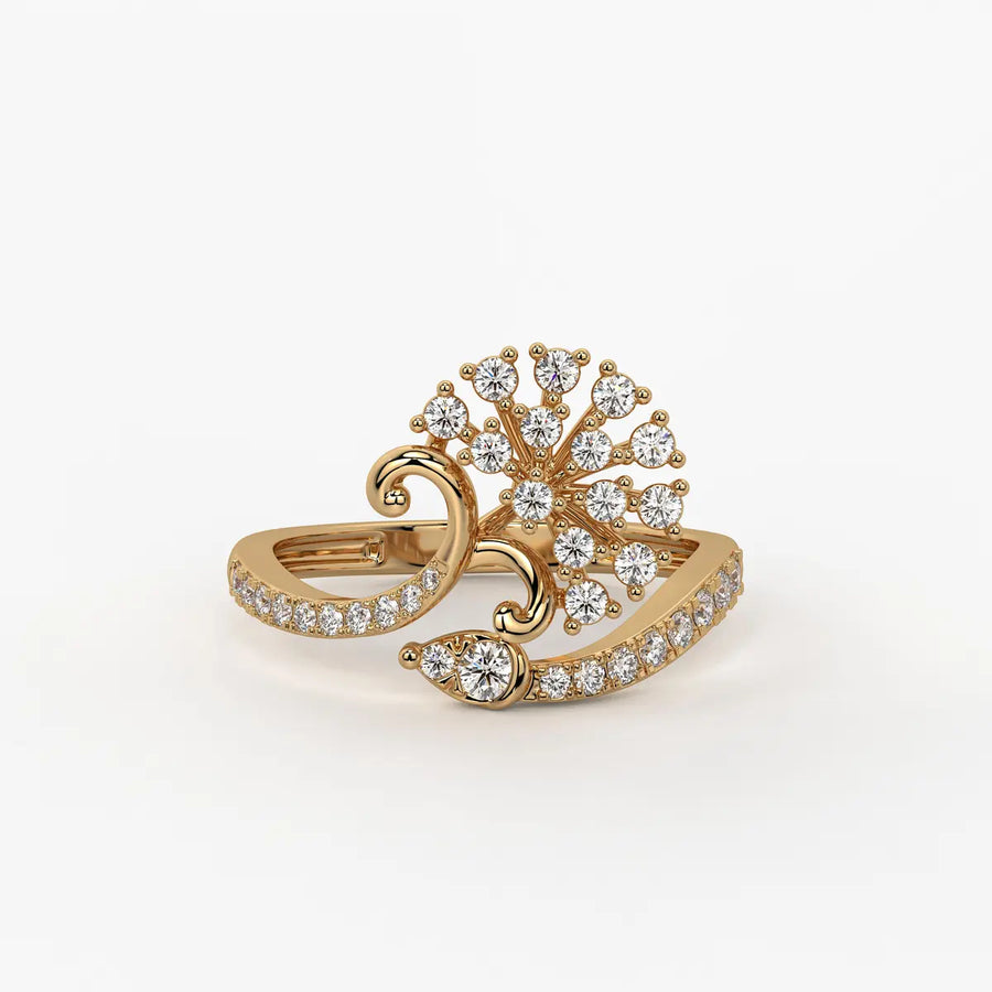 Ornaya Diamond Burstleaf Ring