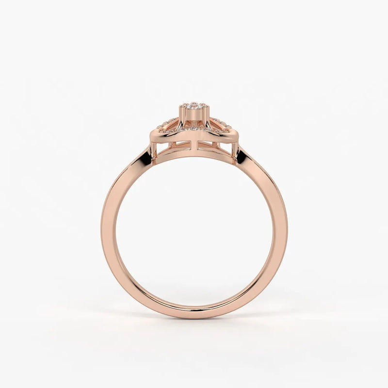 Triova Diamond Apex Halo Ring