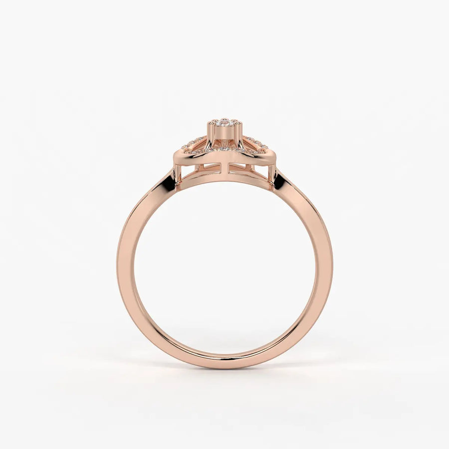 Triova Diamond Apex Halo Ring