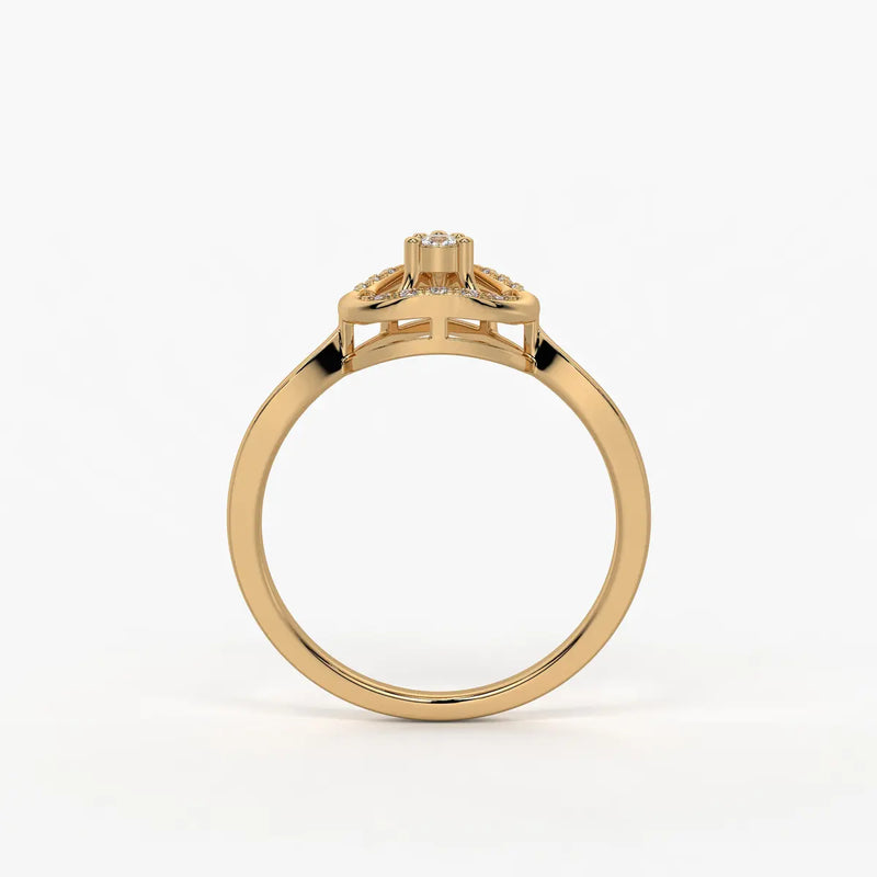 Triova Diamond Apex Halo Ring