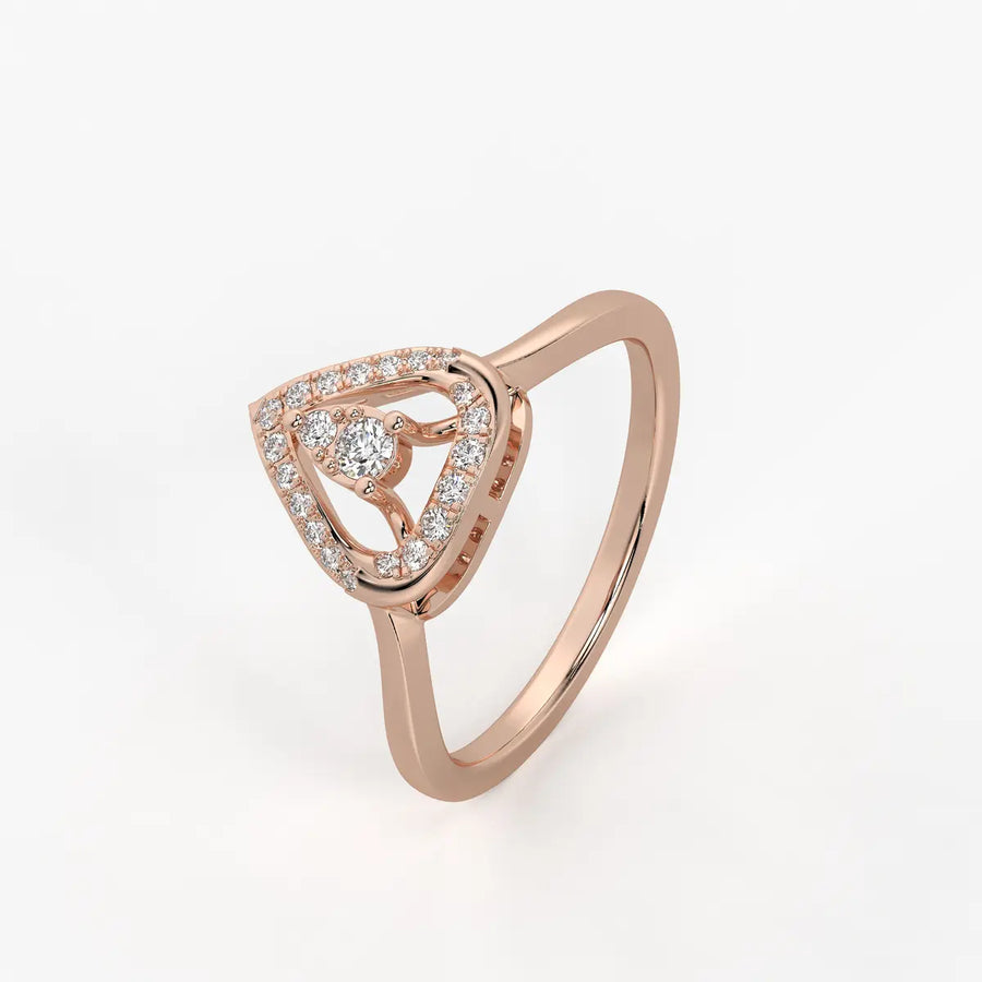 Triova Diamond Apex Halo Ring