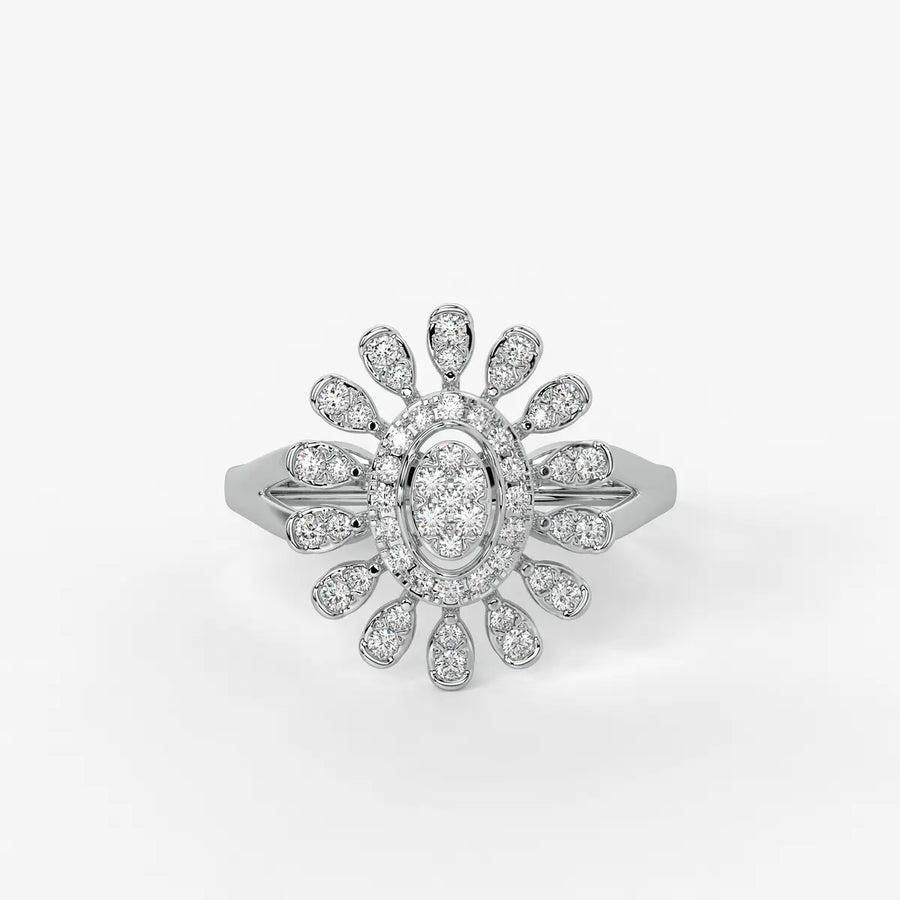 Solviera Diamond Sunflare Ring