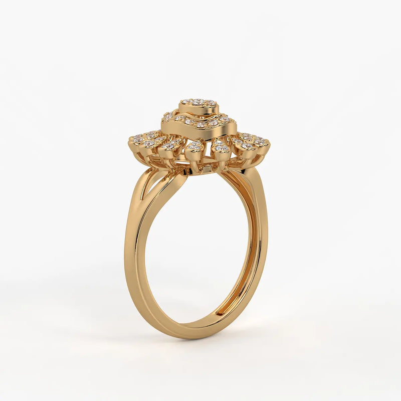 Solviera Diamond Sunflare Ring