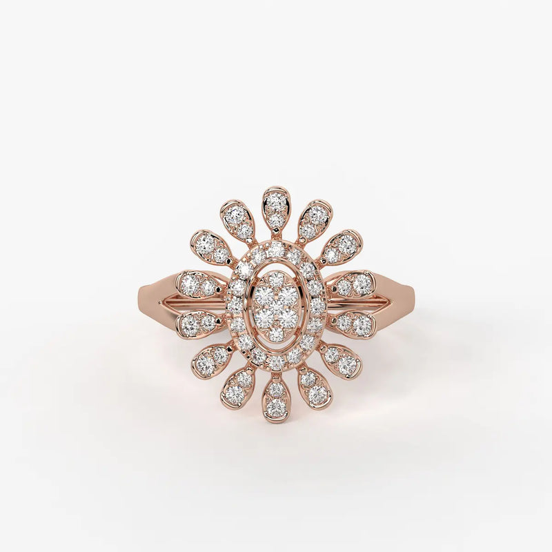 Solviera Diamond Sunflare Ring