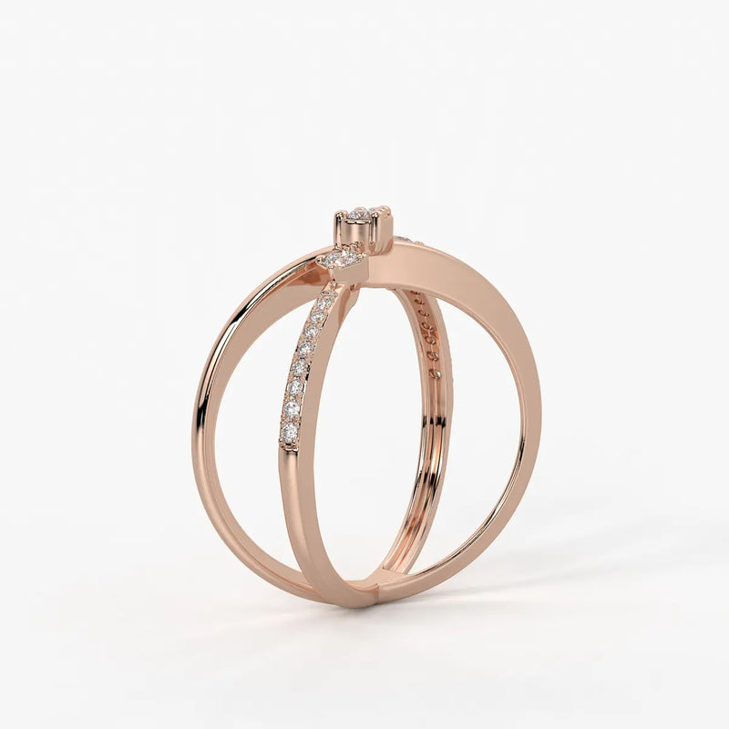 Xyron Diamond Crossline Ring