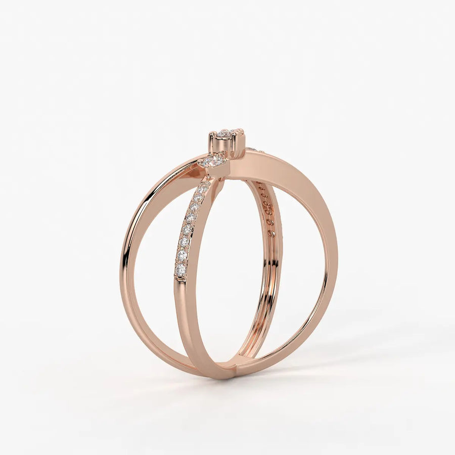 Xyron Diamond Crossline Ring