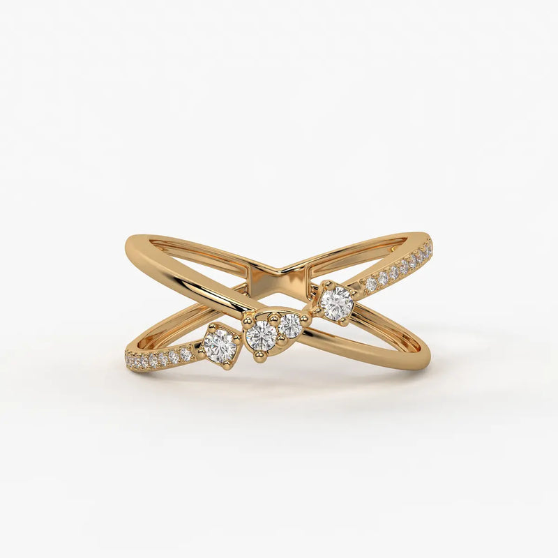 Xyron Diamond Crossline Ring