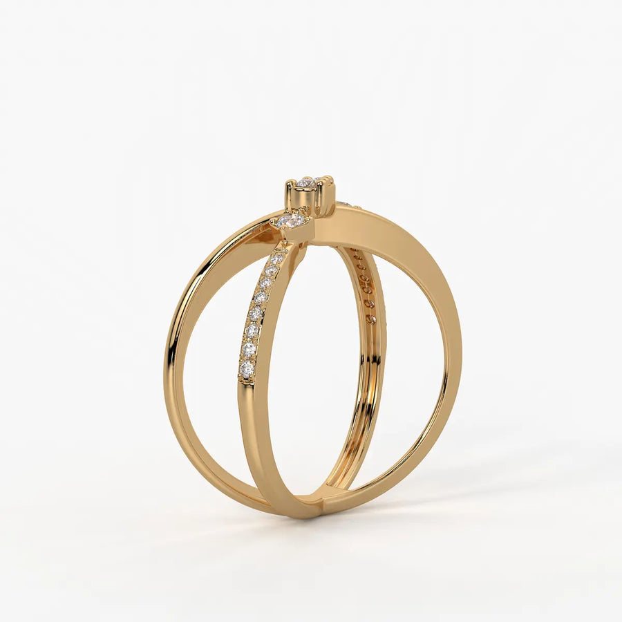 Xyron Diamond Crossline Ring