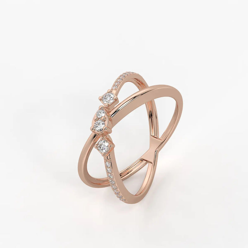 Xyron Diamond Crossline Ring