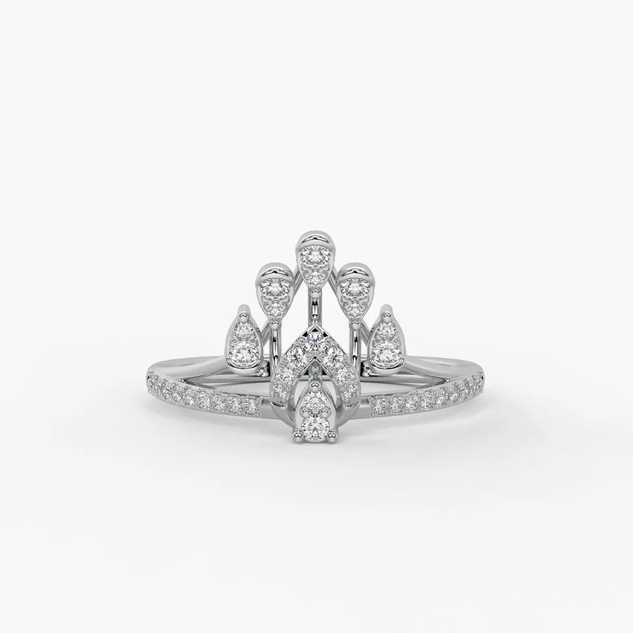 Cyrabelle Diamond Regal Crown Ring