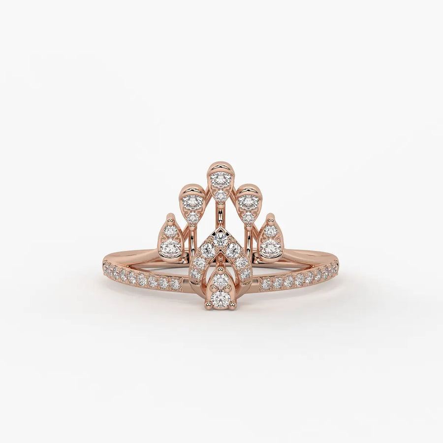 Cyrabelle Diamond Regal Crown Ring