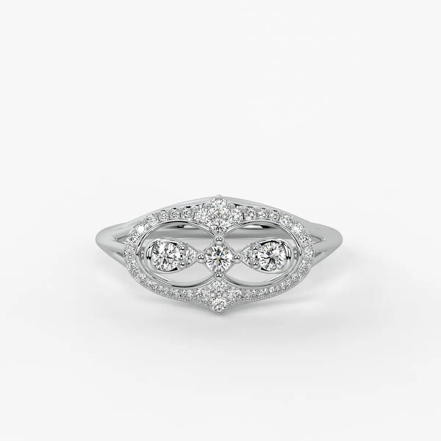 Akhzar Diamond Navette Ring