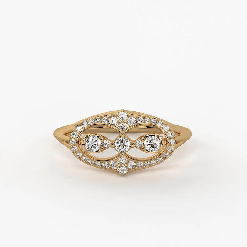 Akhzar Diamond Navette Ring
