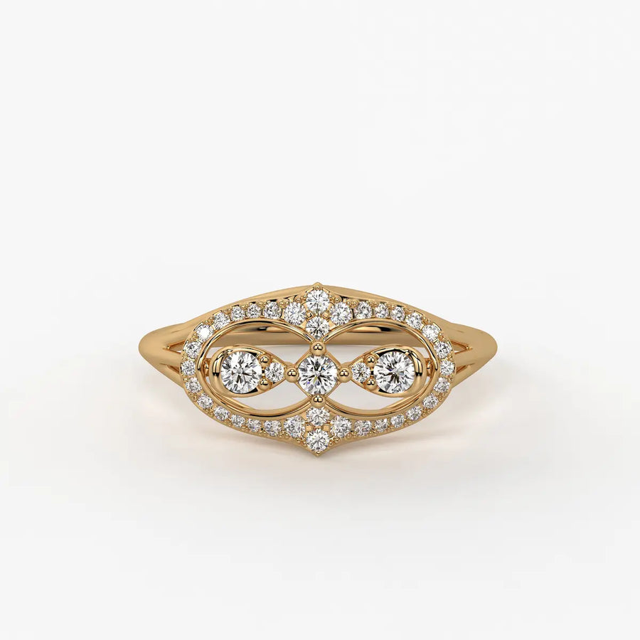 Akhzar Diamond Navette Ring