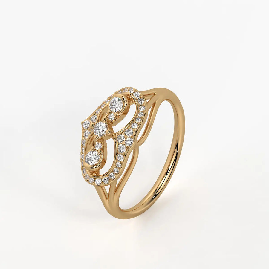 Akhzar Diamond Navette Ring