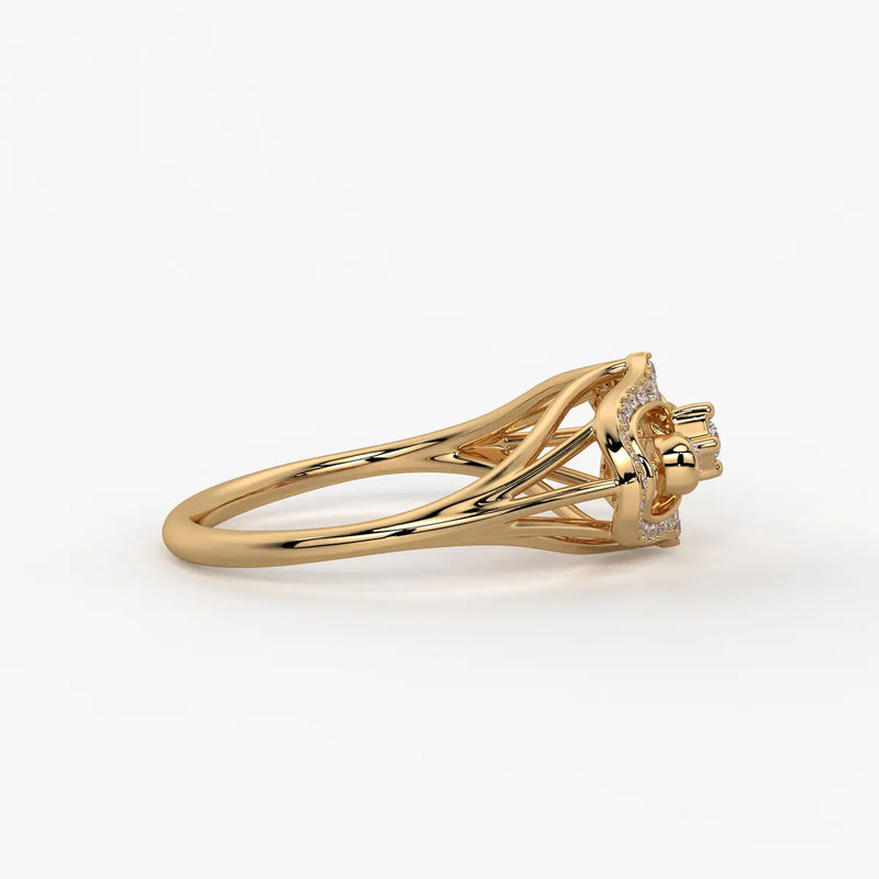 Akhzar Diamond Navette Ring