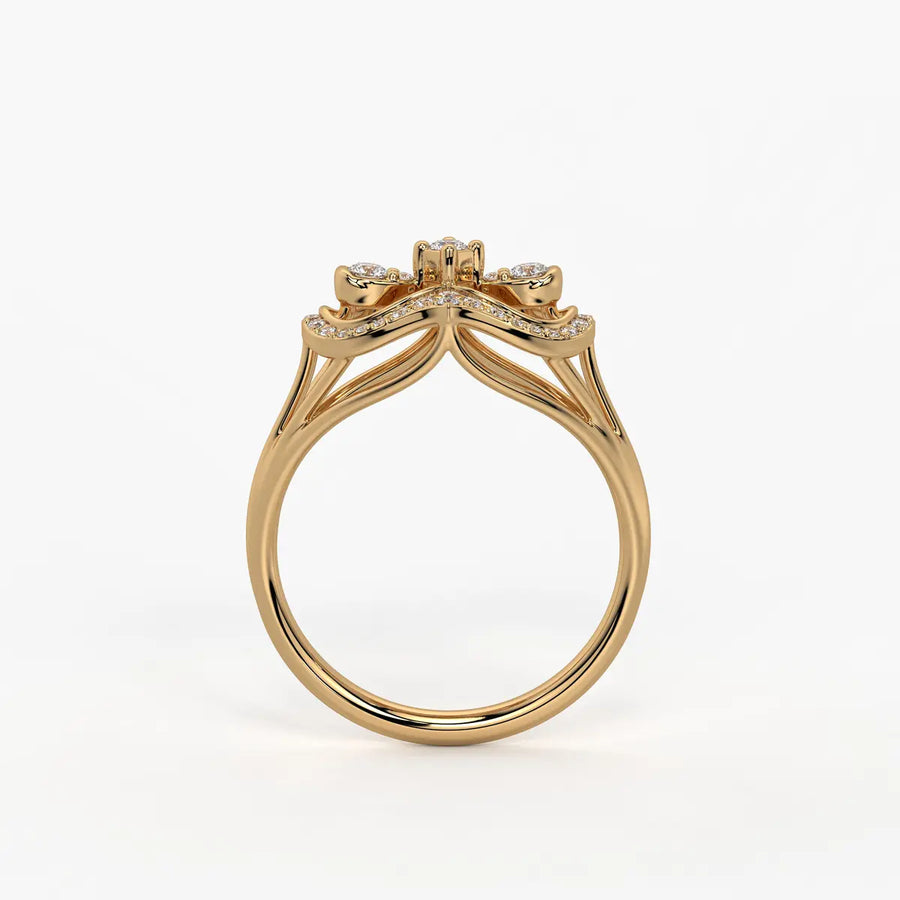 Akhzar Diamond Navette Ring