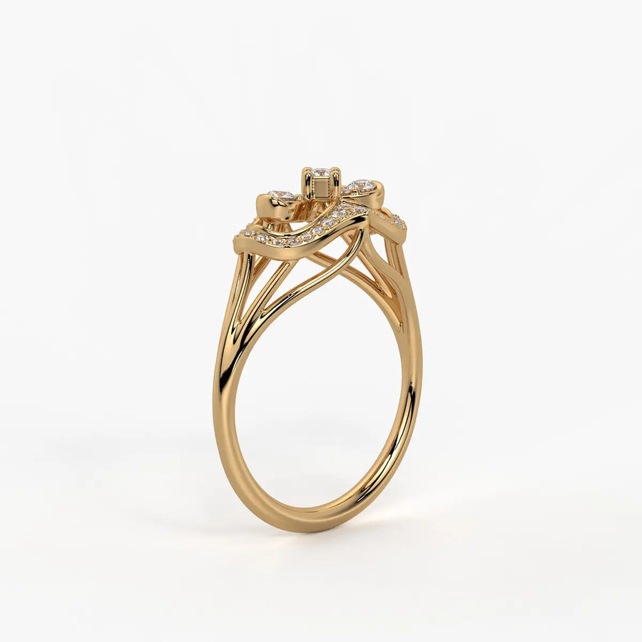 Akhzar Diamond Navette Ring