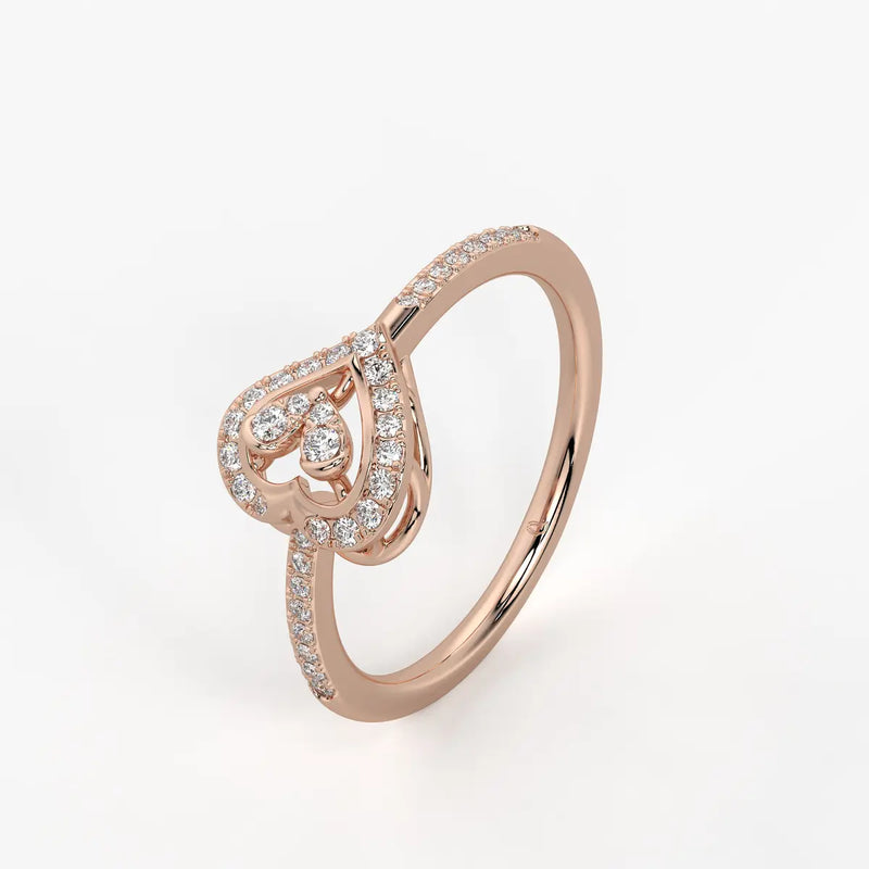 Drifted Heartline Diamond Ring
