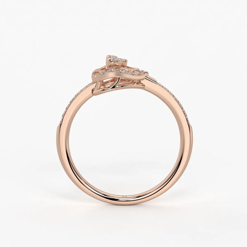 Drifted Heartline Diamond Ring