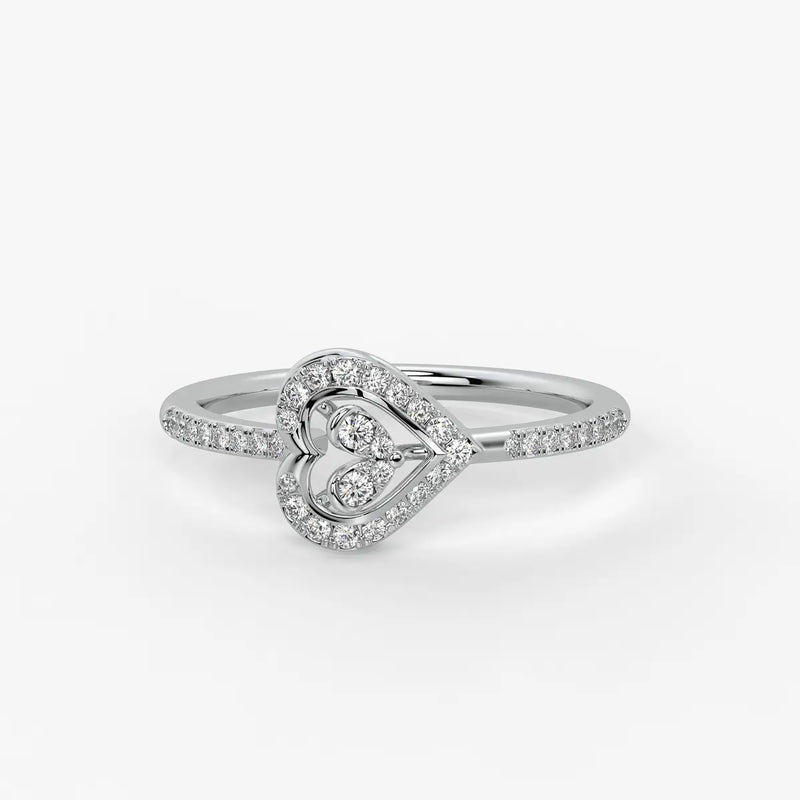 Drifted Heartline Diamond Ring