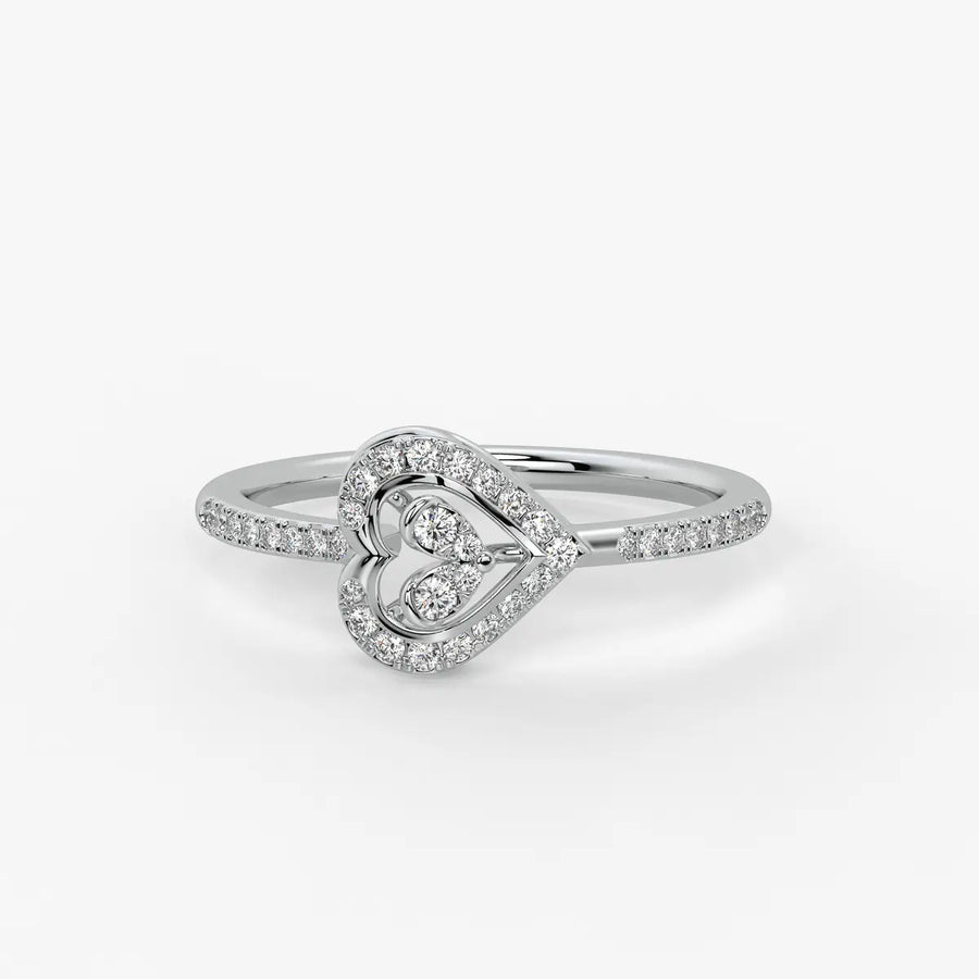 Drifted Heartline Diamond Ring