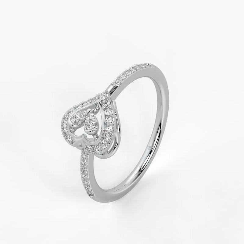 Drifted Heartline Diamond Ring