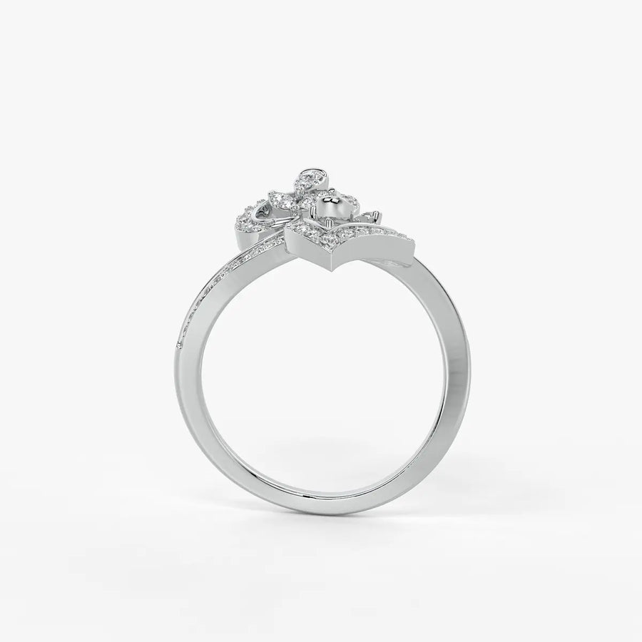 Rudraveer Diamond Twin-Leaf Ring