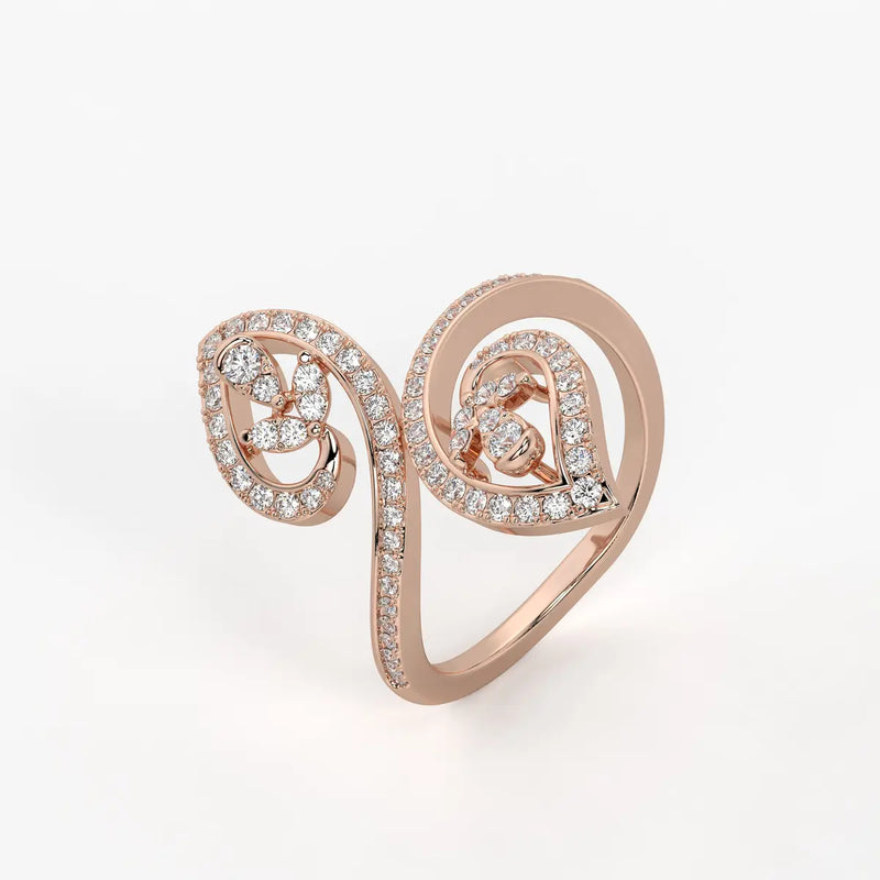 Rudraveer Diamond Twin-Leaf Ring