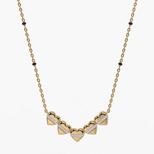 Layered Heart Charm Mangalsutra