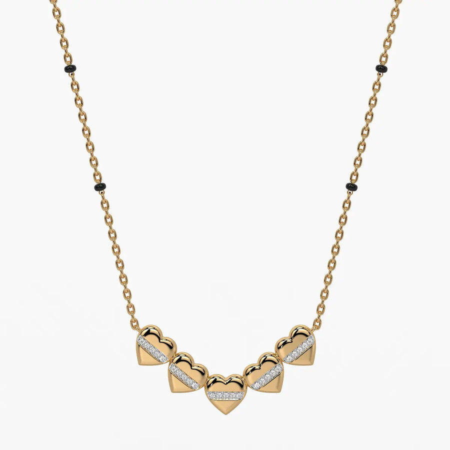 Layered Heart Charm Mangalsutra