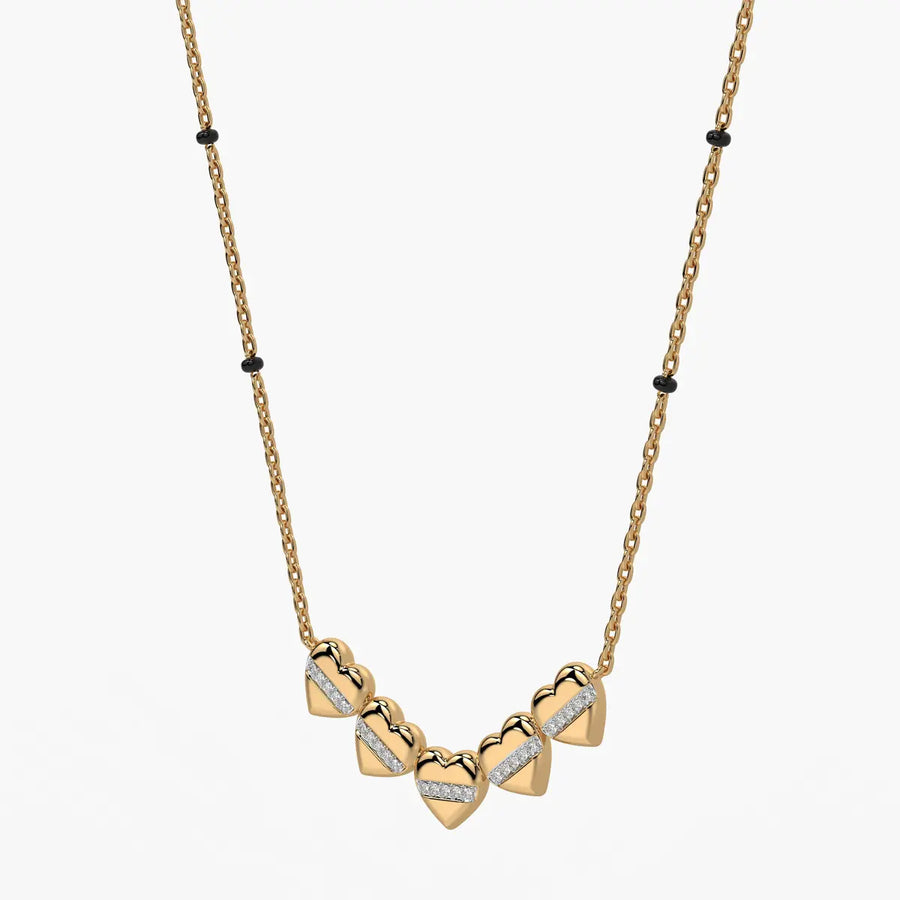 Layered Heart Charm Mangalsutra