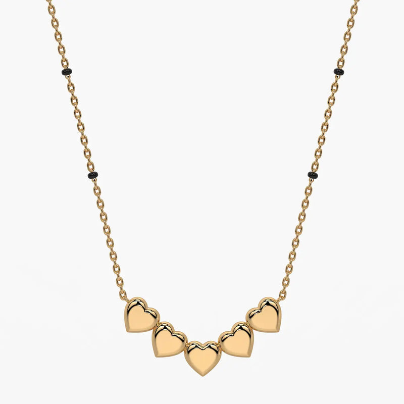 Five Heart Cluster Mangalsutra