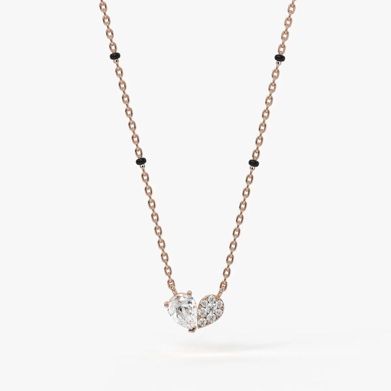 Oval Solitaire Pendant Mangalsutra
