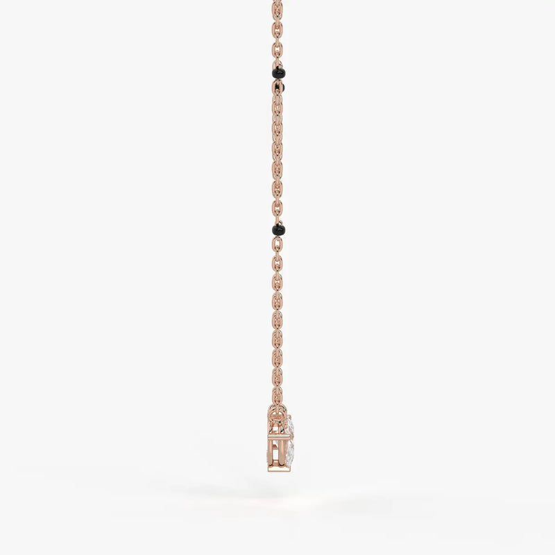Oval Solitaire Pendant Mangalsutra