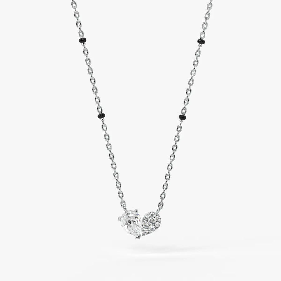 Oval Solitaire Pendant Mangalsutra