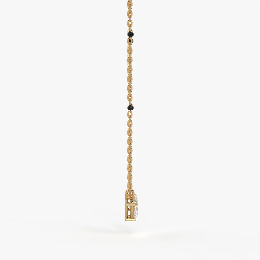 Oval Solitaire Pendant Mangalsutra