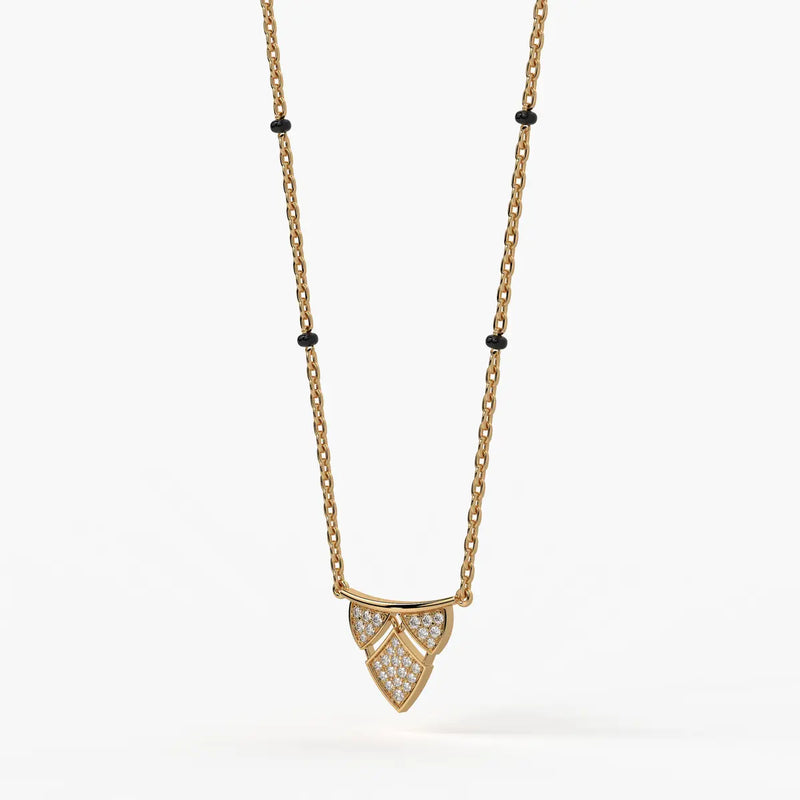 Chevron Shield Pendant Mangalsutra