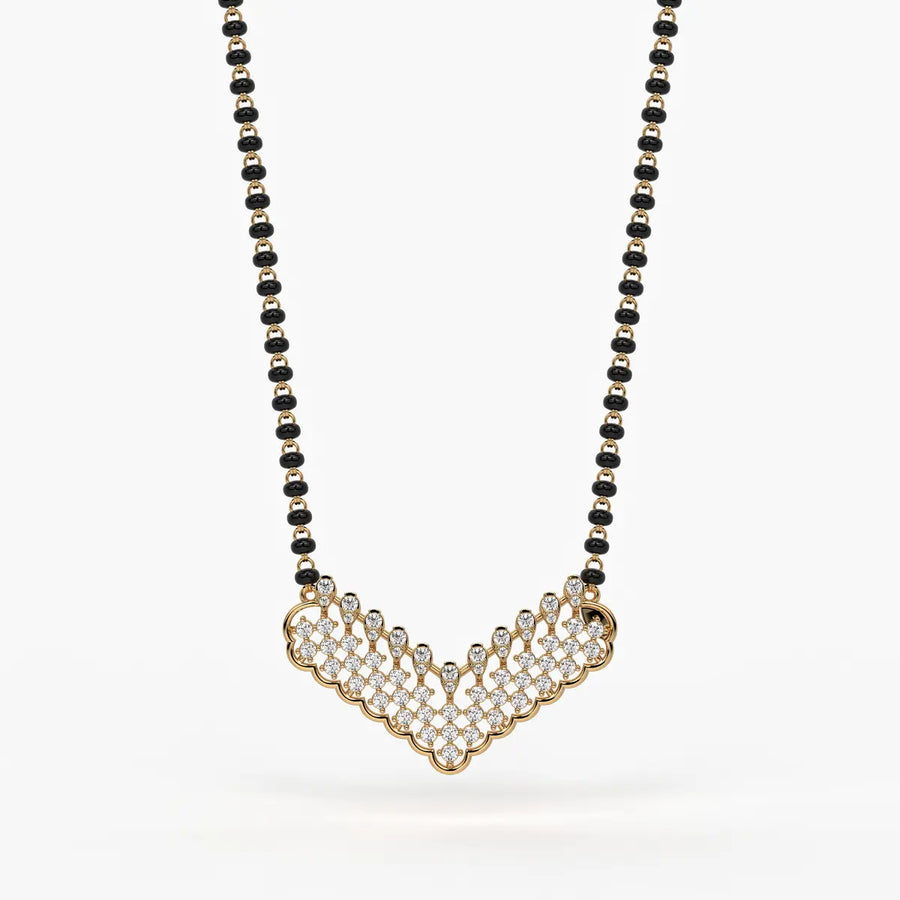 Chevron Cluster Mangalsutra Necklace