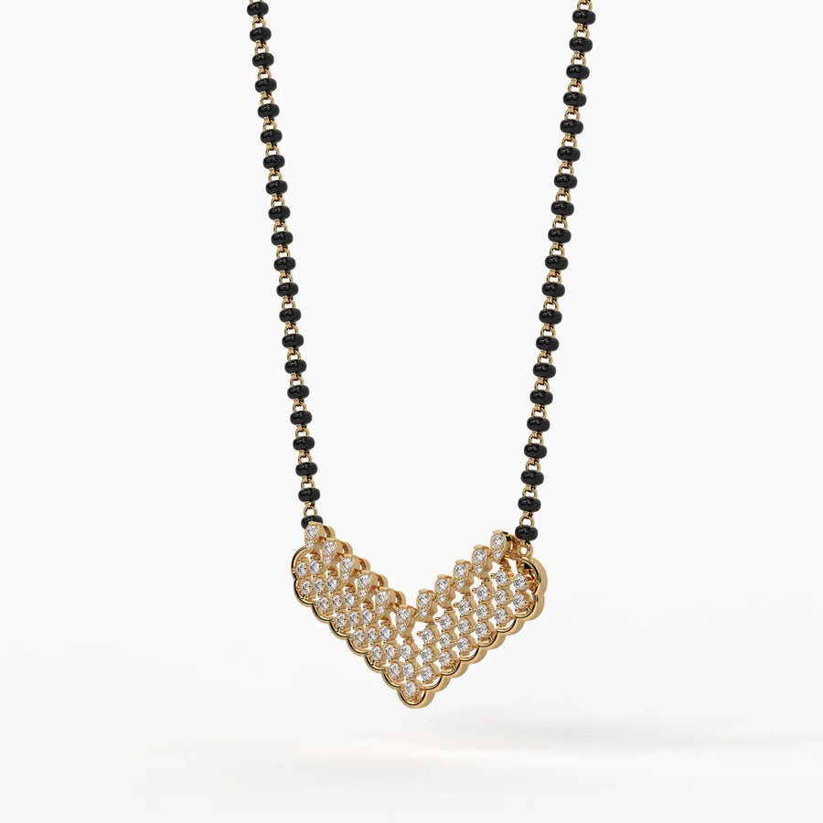 Chevron Cluster Mangalsutra Necklace