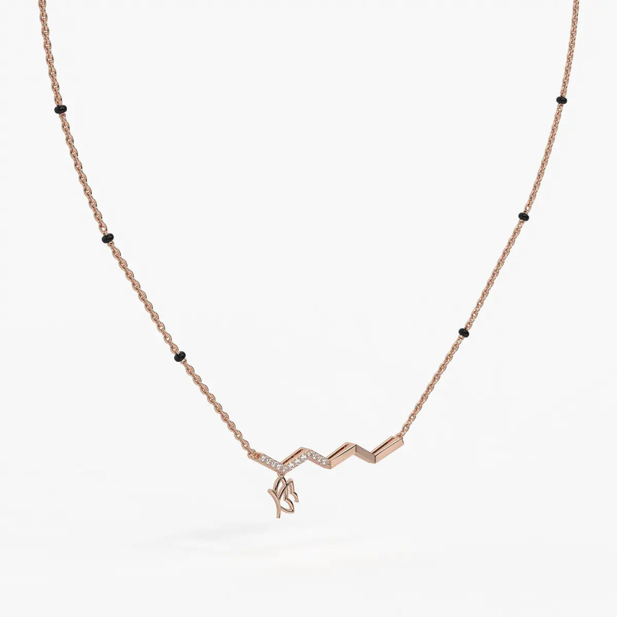 Averra Zigline Charm Mangalsutra Necklace