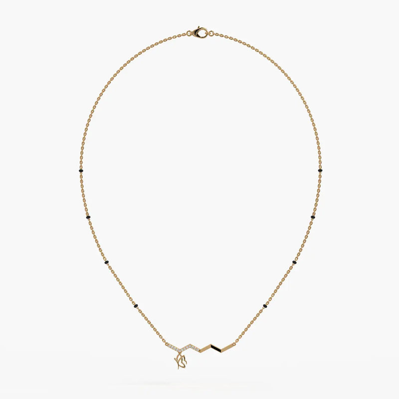 Averra Zigline Charm Mangalsutra Necklace