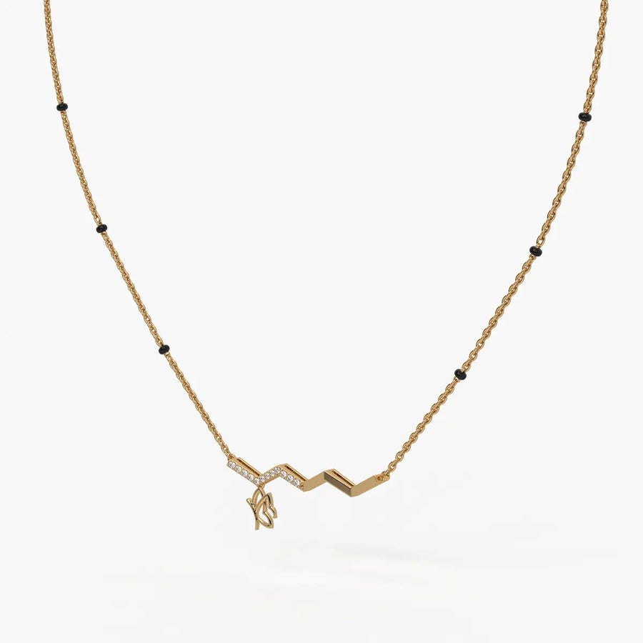 Averra Zigline Charm Mangalsutra Necklace