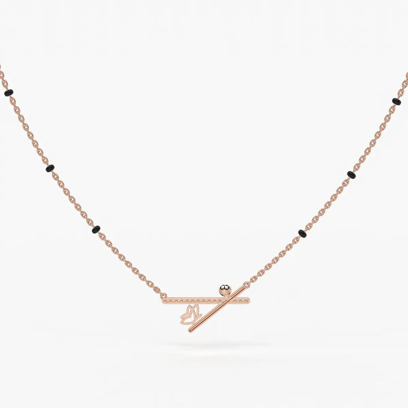 Pearl Accent Diamond Bar Mangalsutra