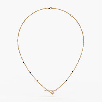Pearl Accent Diamond Bar Mangalsutra