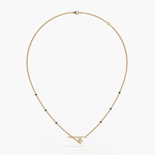 Pearl Accent Diamond Bar Mangalsutra