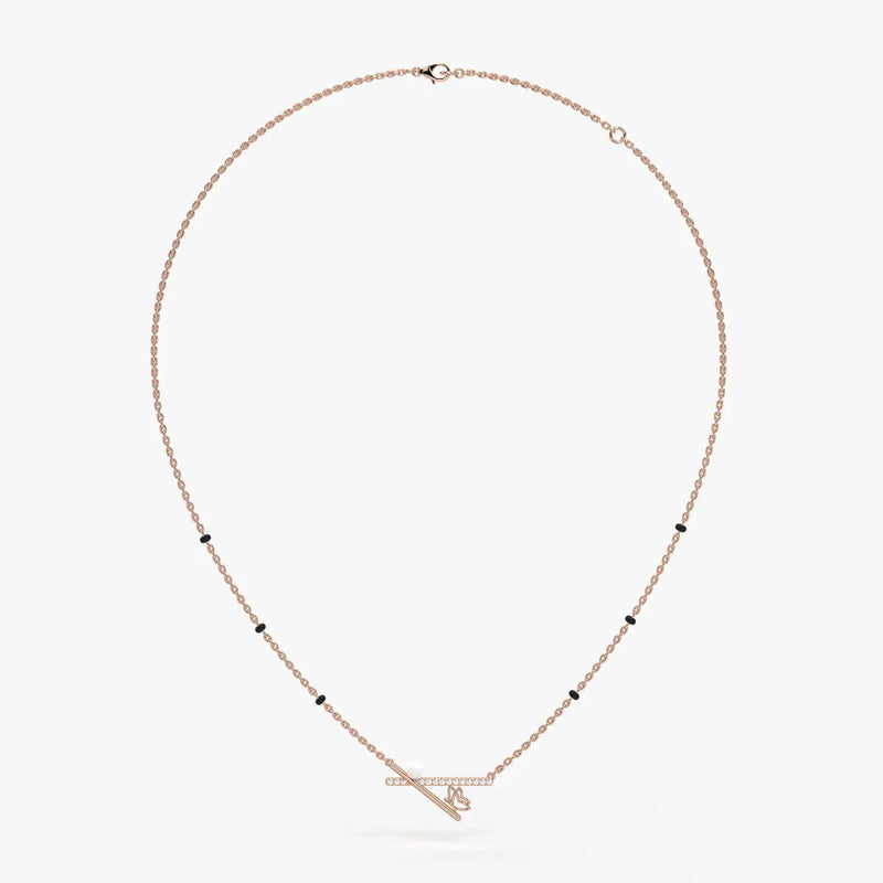 Pearl Accent Diamond Bar Mangalsutra